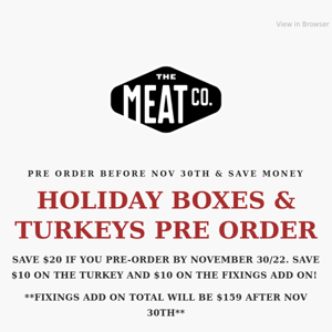 3 DAYS LEFT TO ORDER A TURKEY