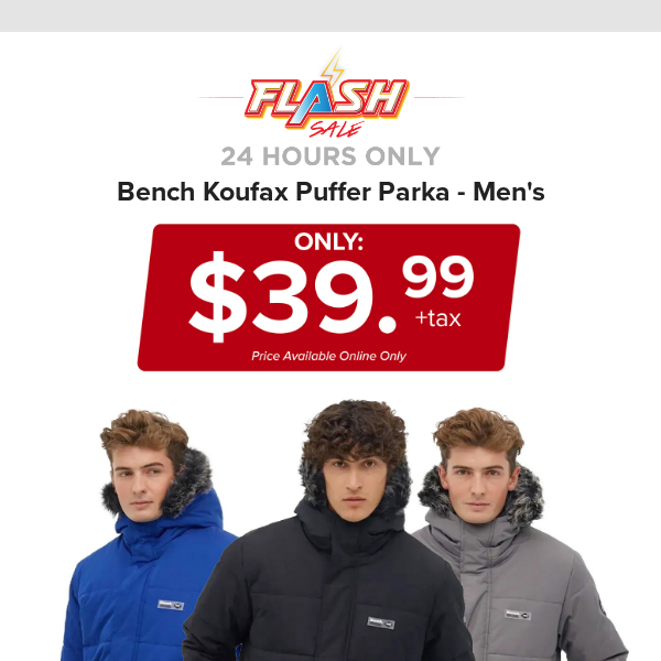🔥  24 HOURS ONLY | BENCH PUFFER PARKA | FLASH SALE