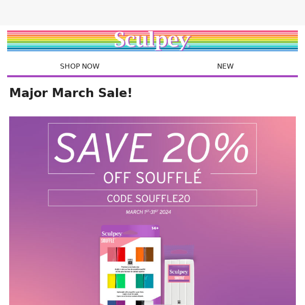 20% Off Sculpey Soufflé!