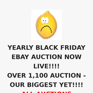 BLACK FRIDAY WEEK EBAY AUCTIONS ENDING NOW