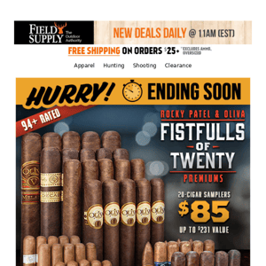 Steep discounts on Oliva & Rocky Patel ends tomorrow!