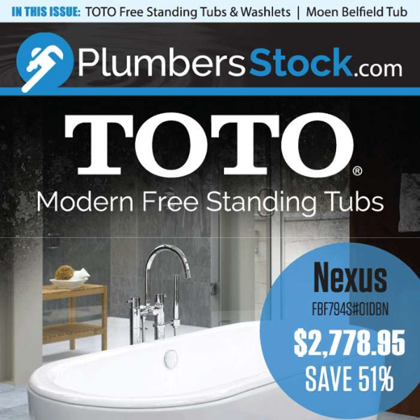 Luxury TOTO and Moen Free Standing Tubs & Floor Mounted Tub Fillers