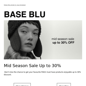 Mid Season Sale Up to 30%