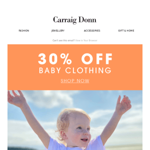 30% off Babywear + NEW Baby Gifting