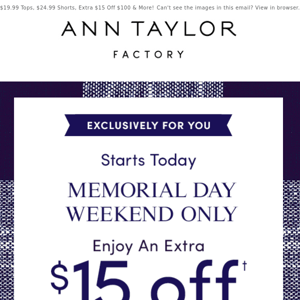 The Memorial Day Sale Starts Now