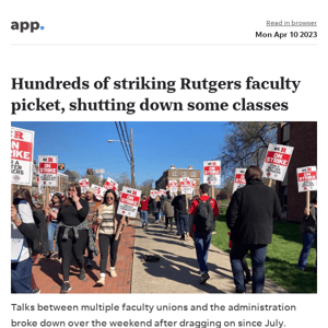 News alert: Hundreds of striking Rutgers faculty picket, shutting down some classes