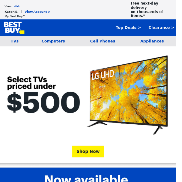 ** WHOA ** How about select TVs for under $500?