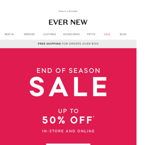 End of Season Sale | Up to 50% off