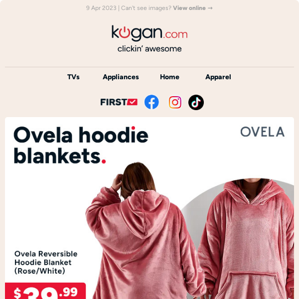 Ovela Hoodie Blanket $39.99 (SRP: $99.99) - Staying warm this winter should be affordable!