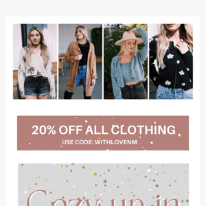 ✨Cozy up in these new cardigans + 20% off at checkout!