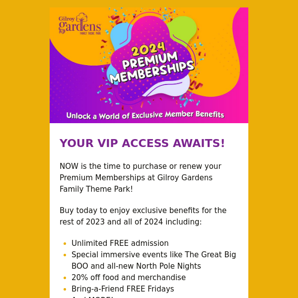 Exclusive Benefits For 2024 Premium Members Gilroy Gardens   Email600