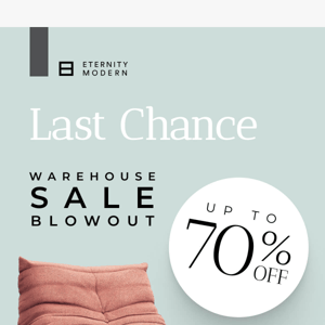 📣Warehouse Sale: Up To 70% Off