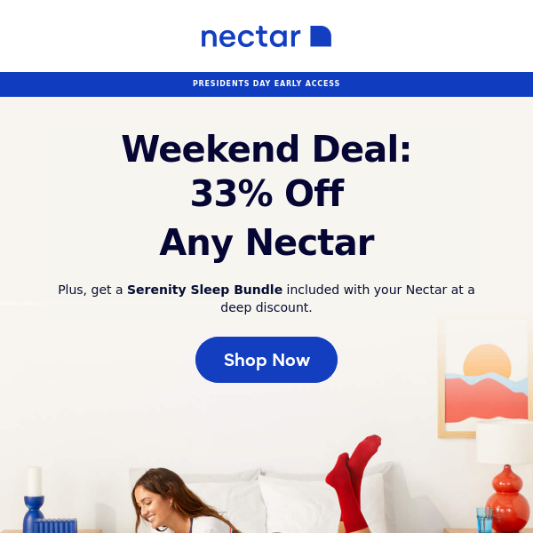 Serene Sleep Awaits: Get 33% off every Nectar