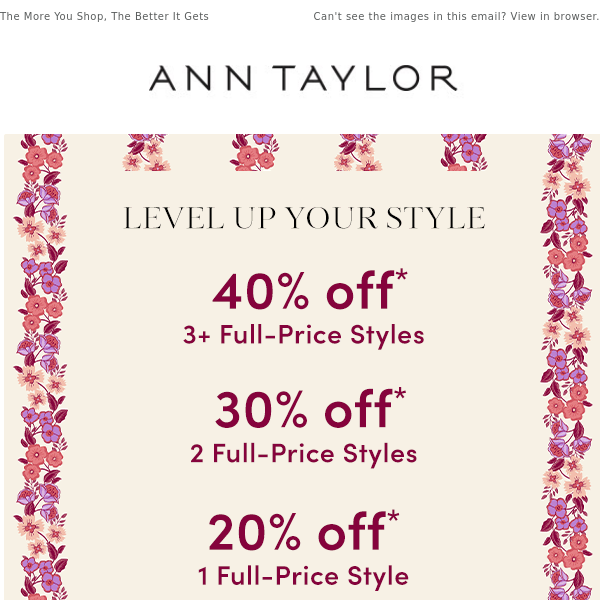 Level Up Your Style With 40% Off