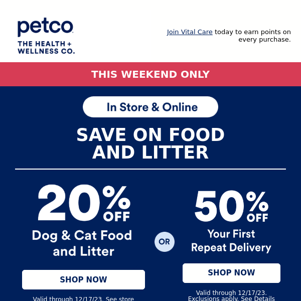 20% OFF ⭐ food and litter