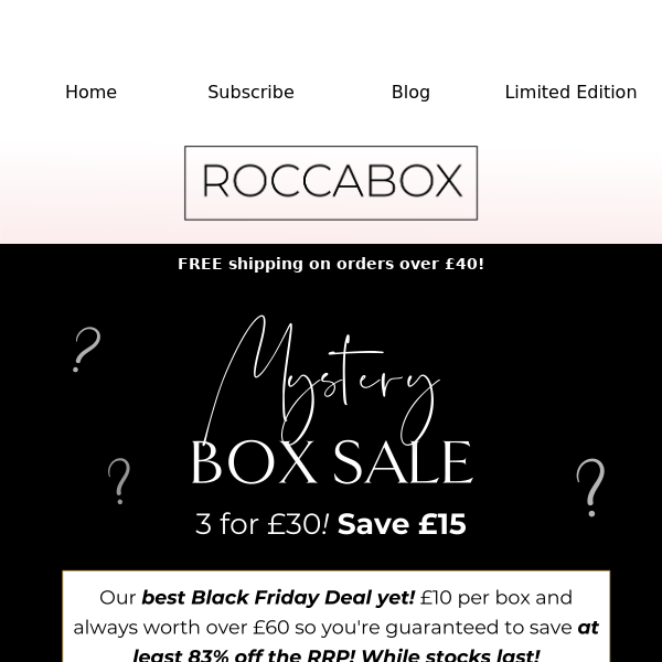 3 Mystery Boxes for just £30! 🖤