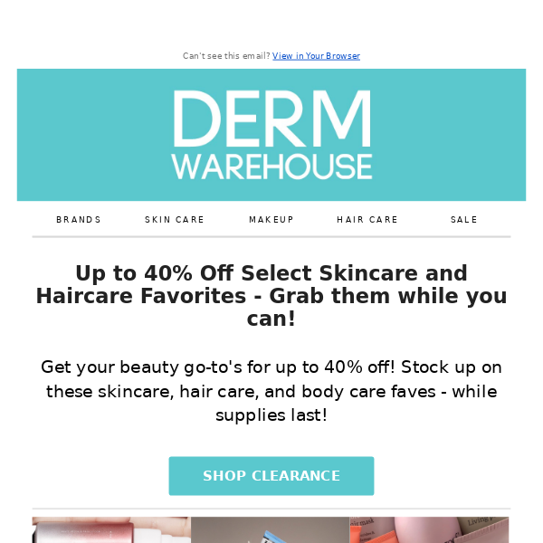 DermWarehouse Clearance Sale - Up to 40% Off Select Items!