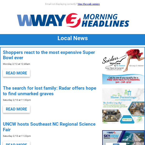 WWAY Morning Headlines