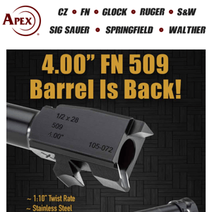 FN 509 4.00" Threaded Barrel - Back In Stock