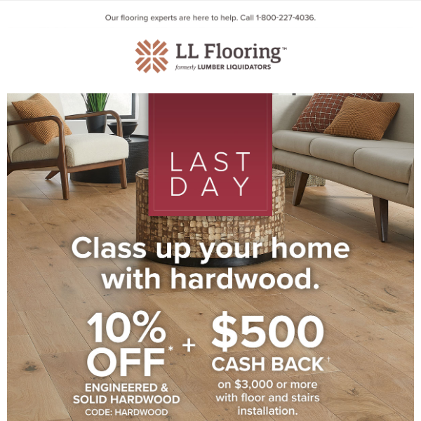 Don't let your hardwood dreams slip away: Sale Ends Today!