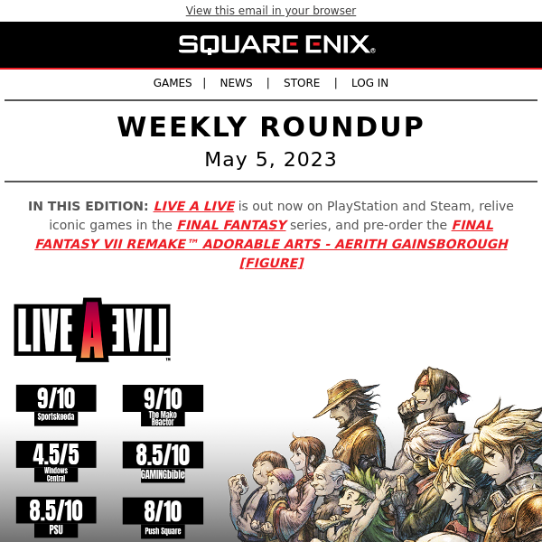 The countdown is on, save up to 50% off on the SQUARE ENIX STORE before  midnight on August 10th on your favorite games! - Square Enix