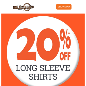 Take 20% off long sleeve shirts!