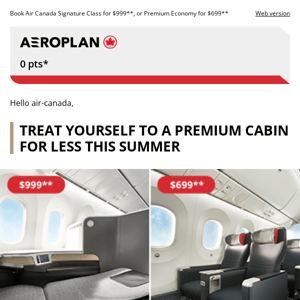 Save now on premium cabins for summer travel