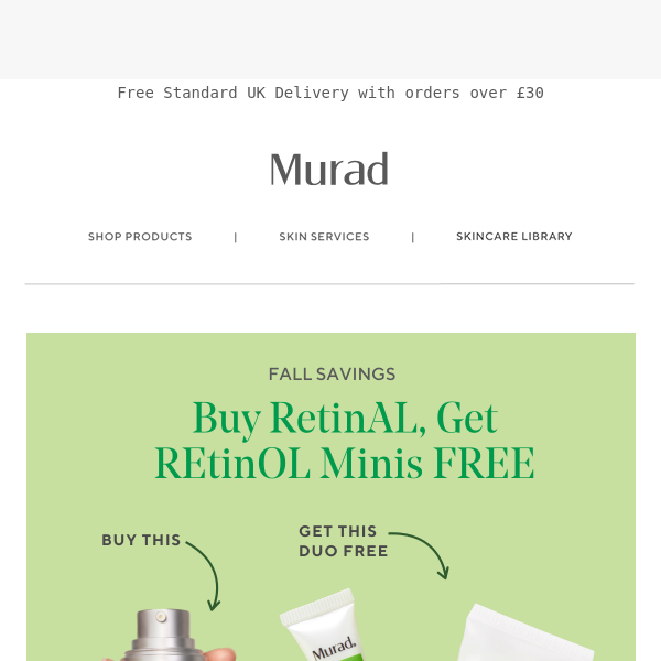 Buy RetinAL, get RetinOL minis FREE