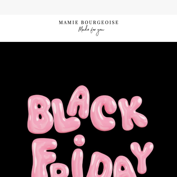 Offre Black Friday : -20% sur TOUT le site