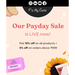 Our Payday sale is live now🎉Get up to 15% off