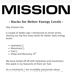 ⚡ Hack for better energy levels: Fuel