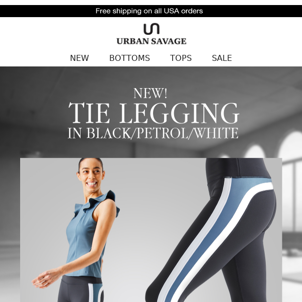 NEW NEW NEW: Tie Legging In Petrol