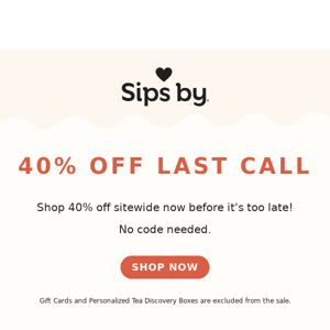 🚀LAST CALL: 40% OFF SITEWIDE SALE 🚀