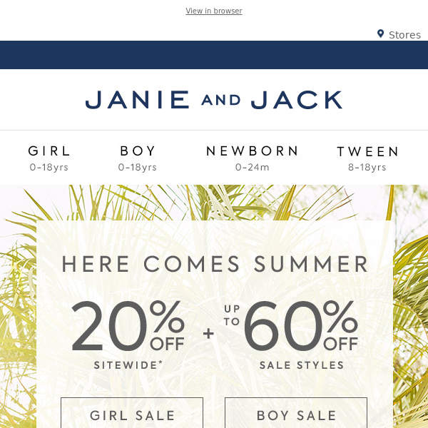 Shop all sale products from Janie and Jack for girl, boy, newborn, baby and  tween.