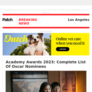 ALERT: Academy Awards 2023: Complete List Of Oscar Nominees – Tue 08:18:28AM