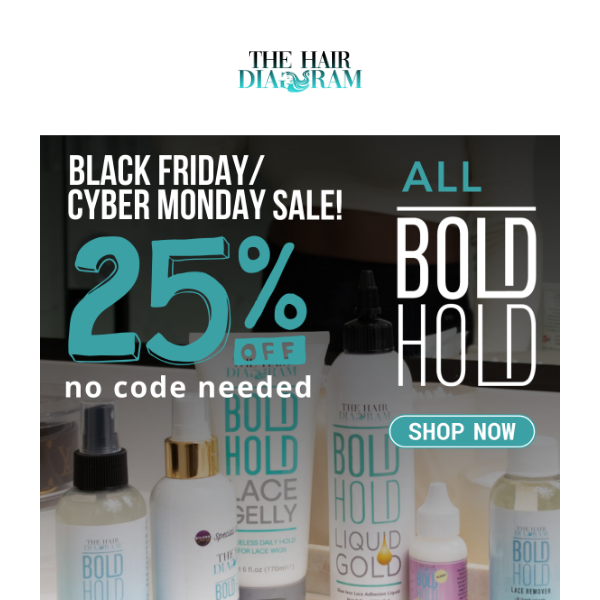 25% off All Products for Black Friday