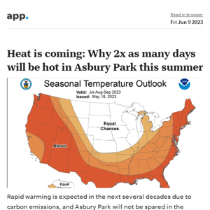News alert: Heat is coming: Why 2x as many days will be hot in Asbury Park this summer