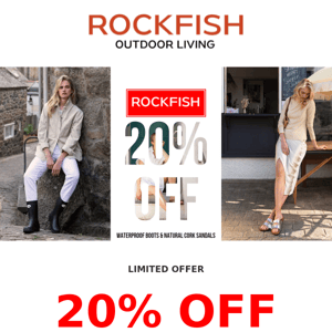 20% Discount on Three Quarter Boots & Sandals!