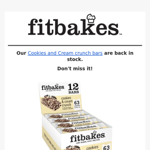 🍦🍪Back in stock, Fit Bakes!