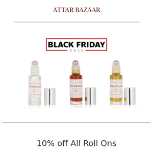 EARLY BLACK FRIDAY Fragrance DEAL: 10% off New 5ml Roll On Bottles!