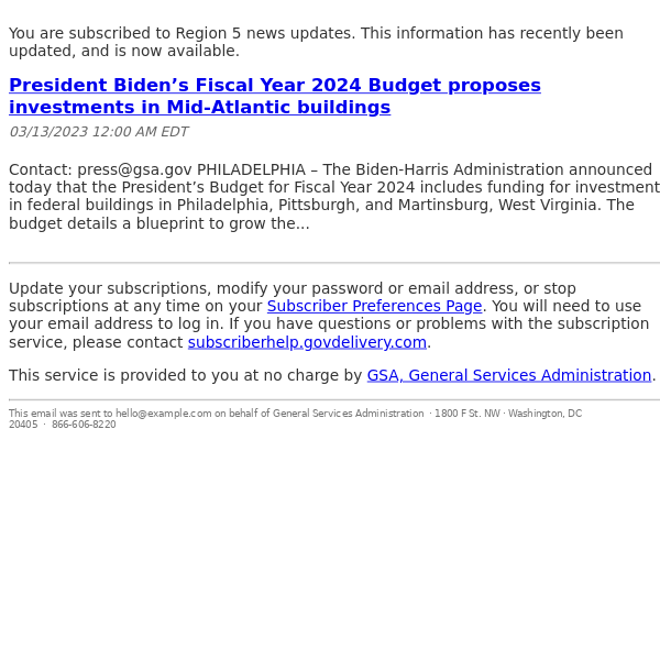 President Biden’s Fiscal Year 2024 Budget proposes investments in Mid-Atlantic buildings