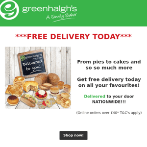 ***FREE DELIVERY TODAY***