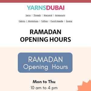 Ramadan opening hours 🌙