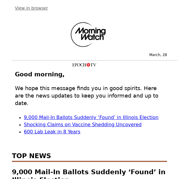 9,000 Mail-In Ballots Suddenly ‘Found’; Shocking Claims on Vaccine Shedding Uncovered