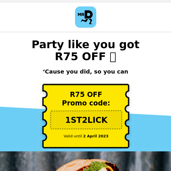 Mr D Food don’t forget about your R75 Mr D coupon🍔