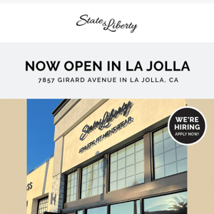 New Store: Now Open In La Jolla, CA