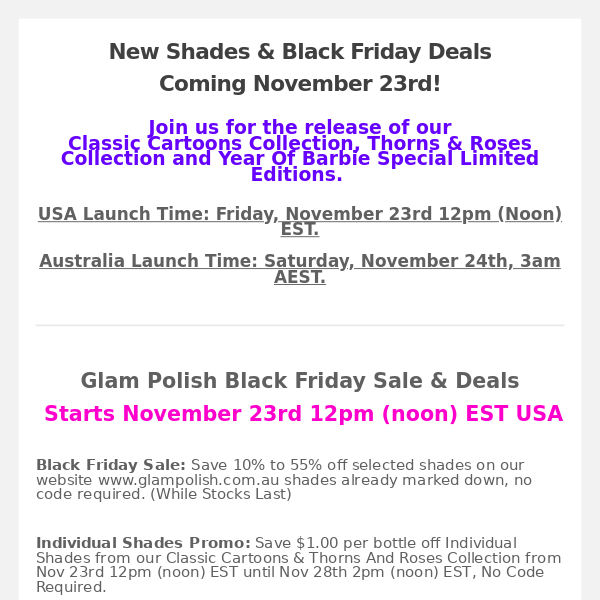 New LE Shades & Black Friday Deals Coming Soon! 🖤💅