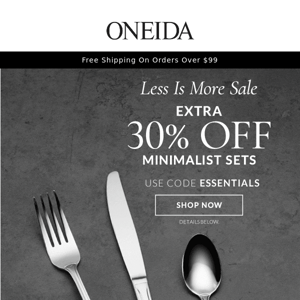 30% Off Minimalist Sets 🍴