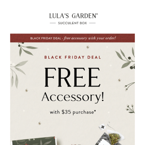 Black Friday Deal! Free Accessory With $35 Purchase 🎁