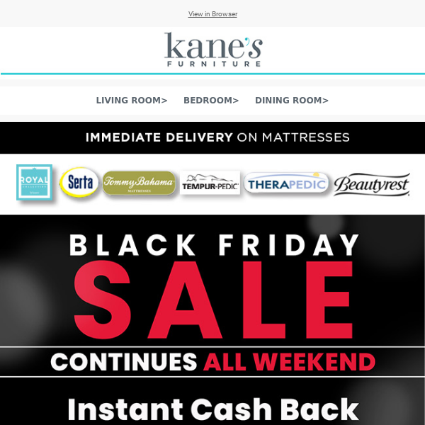 Kane's furniture black friday shop specials